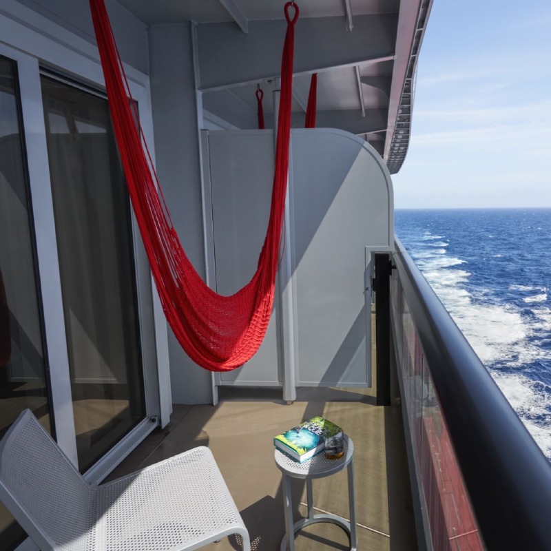 Sea terrace with hammock onboard Scarlet Lady